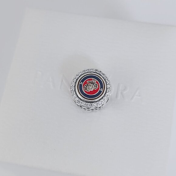 Pandora USMC Marine Corps Exclusive Bead Charm S925 Silver with box - Picture 2 of 7